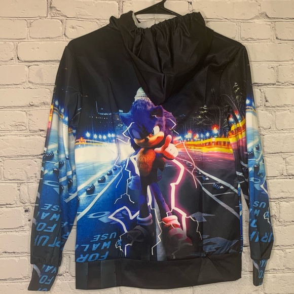 NWOT Boys Sonic Hoodie Sweater - Picture 4 of 5
